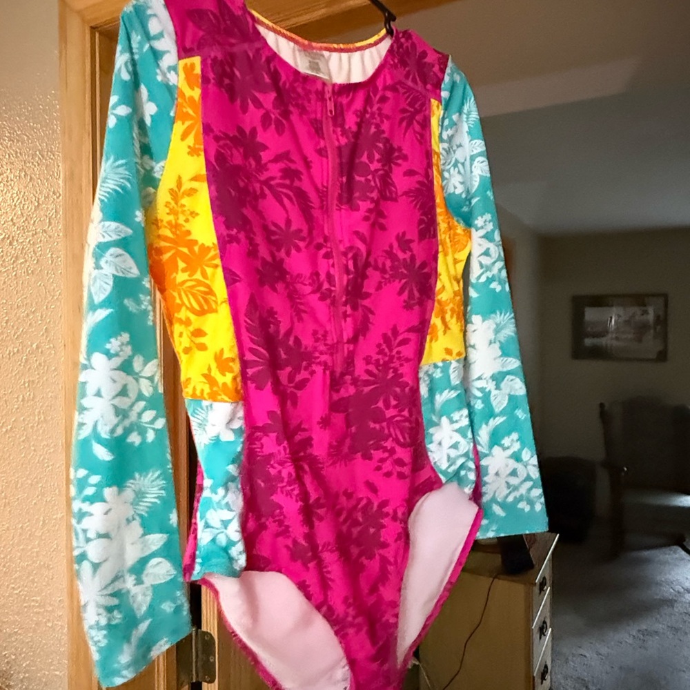 Floral Long Sleeve One Piece Swimsuit/Rashguard